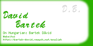 david bartek business card
