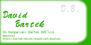 david bartek business card